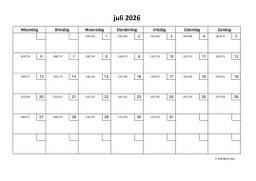 Kalender Juli 2026 Niederlande 01