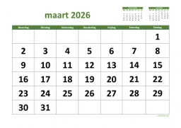 Kalender Maart 2026 Niederlande 03