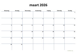 Kalender Maart 2026 Niederlande 04