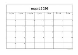 Kalender Maart 2026 Niederlande 05