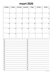 Kalender Maart 2026 Niederlande 07