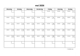 Kalender Mei 2026 Niederlande 01