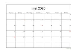Kalender Mei 2026 Niederlande 05