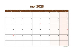 Kalender Mei 2026 Niederlande 06