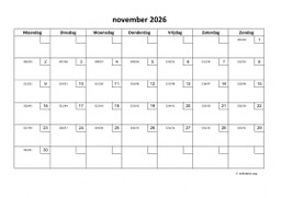 Kalender November 2026 Niederlande 01