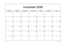 Kalender November 2026 Niederlande 05