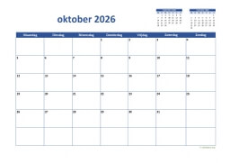 Kalender Oktober 2026 Niederlande 02