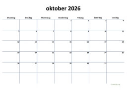 Kalender Oktober 2026 Niederlande 04