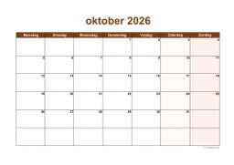 Kalender Oktober 2026 Niederlande 06