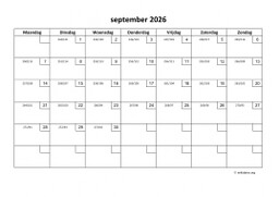 Kalender September 2026 Niederlande 01