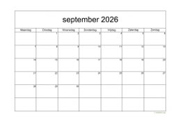 Kalender September 2026 Niederlande 05