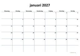 Kalender Januari 2027 Niederlande 04
