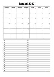 Kalender Januari 2027 Niederlande 07