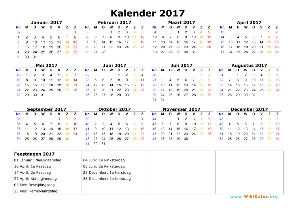 Eenvoudige Kalender Voor 4 Jaar 2020 2021 2022 2023 Week Start Op