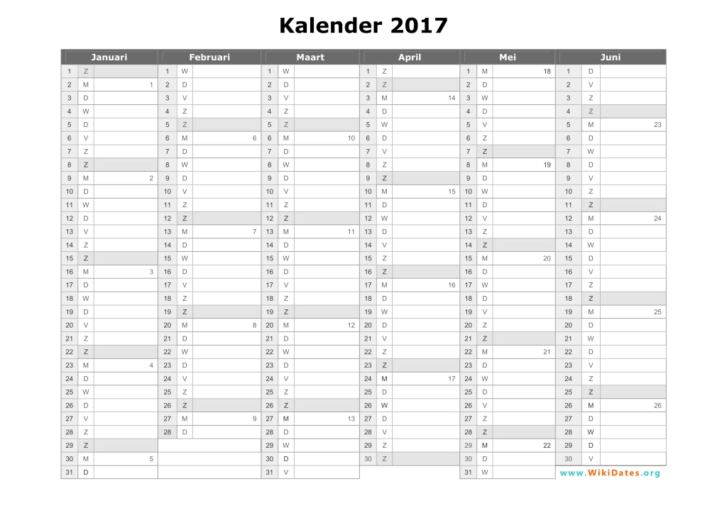 Kalender 2017