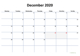 Calendar December 2020 for UK 04