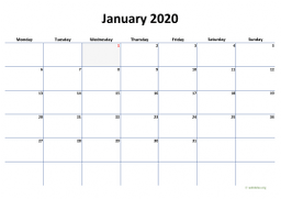 Calendar January 2020 for UK 04