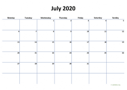 Calendar July 2020 for UK 04