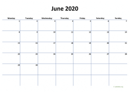 Calendar June 2020 for UK 04