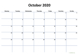 Calendar October 2020 for UK 04