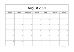 Calendar August 2021 for UK 05