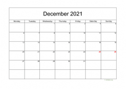 Calendar December 2021 for UK 05