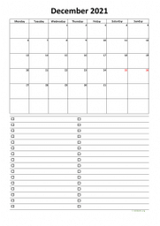 Calendar December 2021 for UK 07