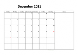Calendar December 2021 for UK 08