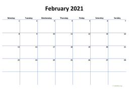 Calendar February 2021 for UK 04
