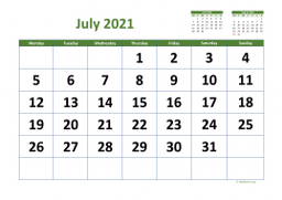 Calendar July 2021 for UK 03