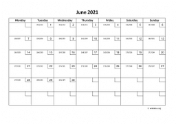 Calendar June 2021 for UK 01