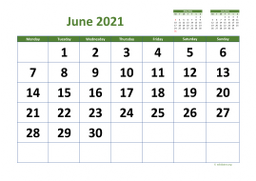 Calendar June 2021 for UK 03