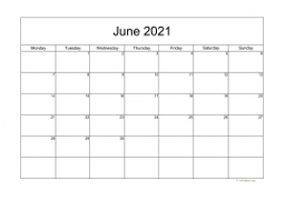Calendar June 2021 for UK 05