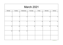 Calendar March 2021 for UK 05