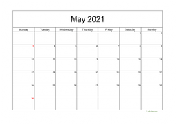 Calendar May 2021 for UK 05