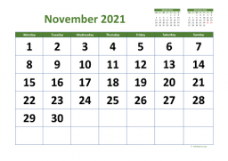 Calendar November 2021 for UK 03