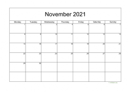 Calendar November 2021 for UK 05