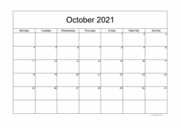 Calendar October 2021 for UK 05