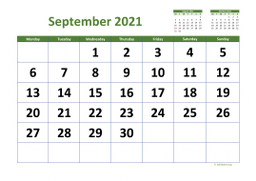 Calendar September 2021 for UK 03