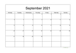 Calendar September 2021 for UK 05