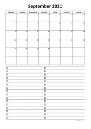 Calendar September 2021 for UK 07