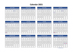 Calendar 2021 for UK 04