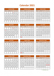 Calendar 2021 for UK 06