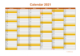 Calendar 2021 for UK 09