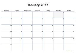 Calendar January 2022 for UK 04