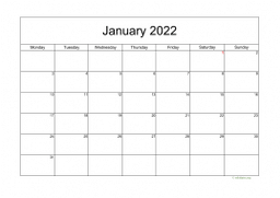 Calendar January 2022 for UK 05