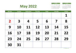 Calendar May 2022 for UK 03