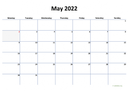 Calendar May 2022 for UK 04