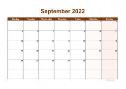 Calendar September 2022 for UK 06
