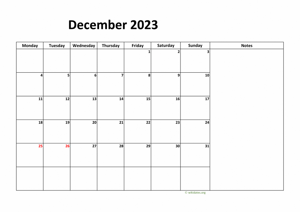 Calendar December 2023 - United Kingdom | Wikidates.org